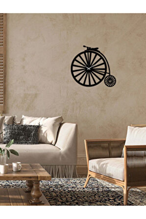 Artroya Retro Bike Duvar Saati -Ev Ofis  - 70 x 70 - cm - Siyah - CLOCK-071