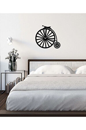 Artroya Retro Bike Duvar Saati -Ev Ofis  - 70 x 70 - cm - Siyah - CLOCK-071