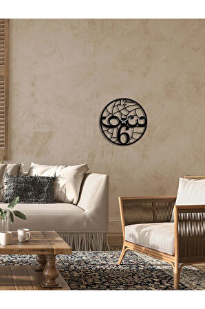 Artroya Modern Number Metal Duvar Saati -Ev Ofis  - 50 x 50 - cm - Siyah - CLOCK-264