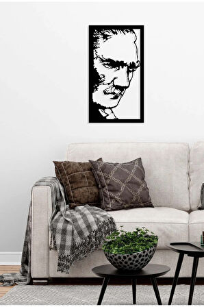 Artroya Atatürk Zafer Anı Metal Duvar Tablosu - Ev Duvar Dekorasyonu - 60 x 44 cm -Siyah - ATA-044