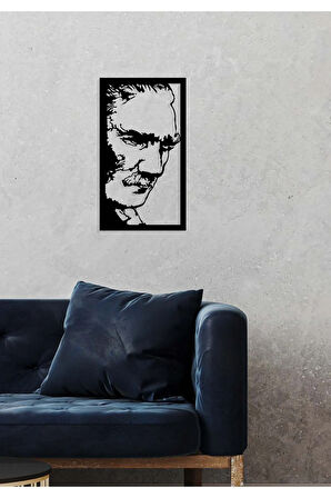 Artroya Atatürk Zafer Anı Metal Duvar Tablosu - Ev Duvar Dekorasyonu - 60 x 44 cm -Siyah - ATA-044