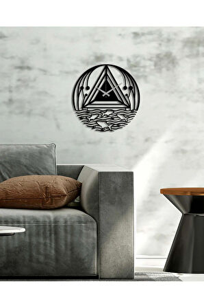 Artroya Pyramid Wave Metal Duvar Saati -Ev Ofis  - 40 x 40 - cm - Siyah - CLOCK-204