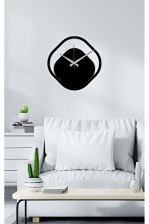 Artroya Modern Dekoratif Metal Saat -Ev Ofis  - 40 x 44 - cm - Siyah - CLOCK-026