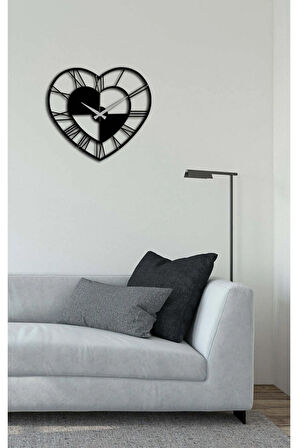 Artroya Kalpli Metal Duvar Saati -Ev Ofis  - 45 x 50 - cm - Siyah - CLOCK-033