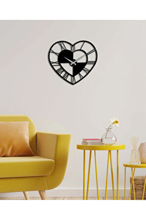 Artroya Kalpli Metal Duvar Saati -Ev Ofis  - 45 x 50 - cm - Siyah - CLOCK-033