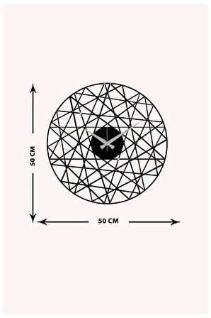 Artroya Dekoratif Metal Duvar Saati   -Ev Ofis  - 50 x 50 - cm - Siyah - CLOCK-114