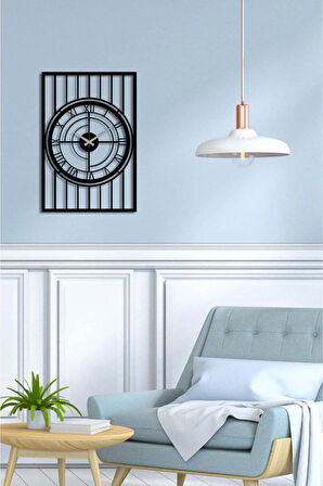 Artroya Dekoratif Metal Duvar Saati   -Ev Ofis  - 75 x 50 - cm - Siyah - CLOCK-218