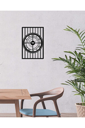 Artroya Dekoratif Metal Duvar Saati   -Ev Ofis  - 75 x 50 - cm - Siyah - CLOCK-218