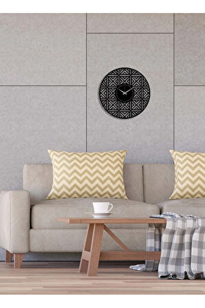 Artroya İllüzyon Metal Duvar Saati -Ev Ofis  - 50 x 50 - cm - Siyah - CLOCK-228