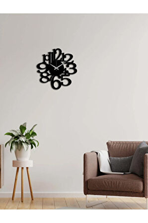 Artroya Modern rakamlı Metal Duvar Saati  -Ev Ofis  - 50 x 50 - cm - Siyah - CLOCK-006