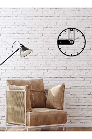 Artroya Modern Number Metal Duvar Saati  -Ev Ofis  - 42 x 42 - cm - Siyah - CLOCK-194