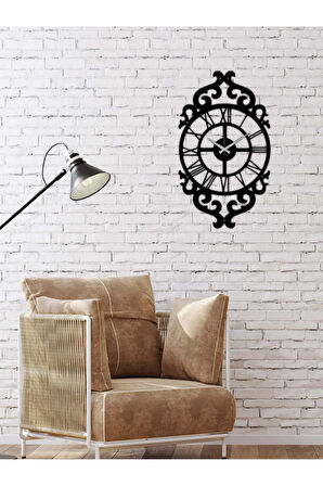 Artroya Modern Vintage Metal Duvar Saati -Ev Ofis  - 50 x 29 - cm - Siyah - CLOCK-062
