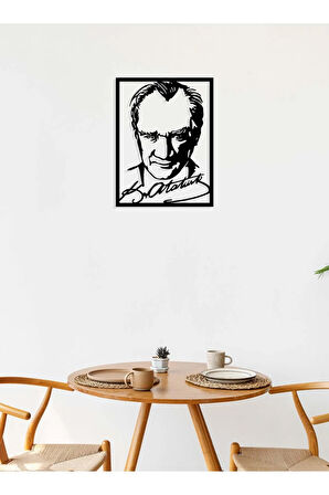 Artroya Atatürk Poster Metal Duvar Tablosu - Ev Duvar Dekorasyonu - 50 x 85 cm -Siyah - ATA-025