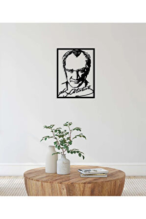 Artroya Atatürk Poster Metal Duvar Tablosu - Ev Duvar Dekorasyonu - 50 x 85 cm -Siyah - ATA-025