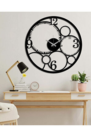 Artroya Retro Metal Duvar Saati -Ev Ofis  - 45 x 45 - cm - Siyah - CLOCK-266