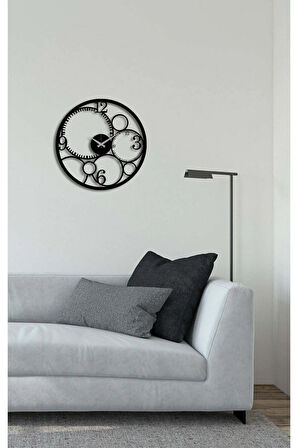 Artroya Retro Metal Duvar Saati -Ev Ofis  - 45 x 45 - cm - Siyah - CLOCK-266