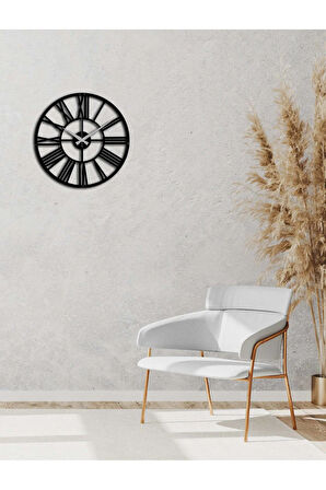 Artroya Modern Roma Rakamlı Metal Duvar Saati   -Ev Ofis  - 51 x 51 - cm - Siyah - CLOCK-011