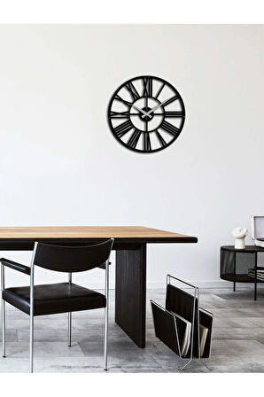 Artroya Modern Roma Rakamlı Metal Duvar Saati   -Ev Ofis  - 51 x 51 - cm - Siyah - CLOCK-011