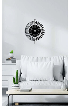 Artroya Dekoratif Metal Duvar Saati   -Ev Ofis  - 50 x 41 - cm - Siyah - CLOCK-257