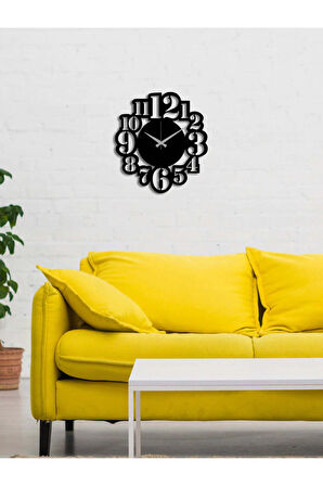 Artroya Modern Number Metal Duvar Saati   -Ev Ofis  - 45 x 40 - cm - Siyah - CLOCK-192