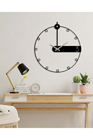 Artroya Modern Minimalist Metal Duvar Saati -Ev Ofis  - 50 x 48 - cm - Siyah - CLOCK-236