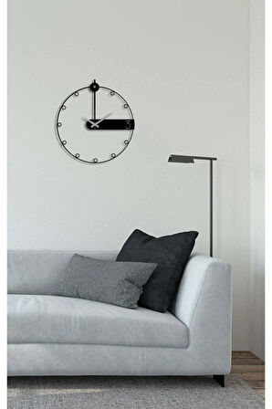 Artroya Modern Minimalist Metal Duvar Saati -Ev Ofis  - 50 x 48 - cm - Siyah - CLOCK-236