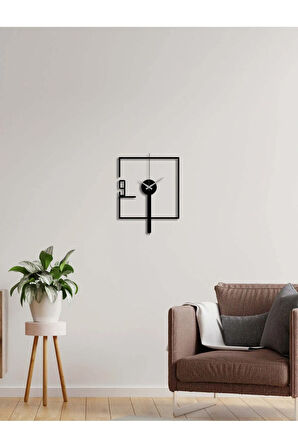 Artroya Modern Art Metal Duvar Saati  -Ev Ofis  - 50 x 50 - cm - Siyah - CLOCK-219