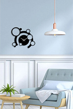 Artroya Modern Art Metal Duvar Saati   -Ev Ofis  - 45 x 40 - cm - Siyah - CLOCK-182