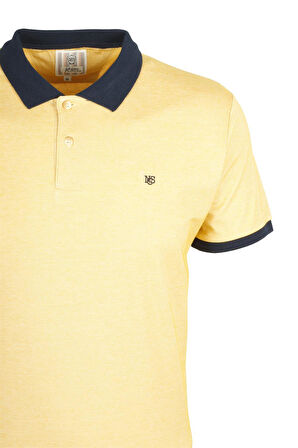 Erkek Polo Yaka Tişört Sarı %100 Pamuk Slim Fit T-shirt NCS JEANS 1136