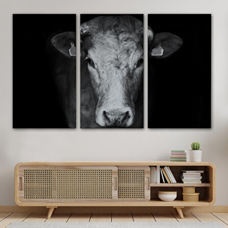 Harita Sepeti İnek Dekoratif Kanvas Tablo 1137