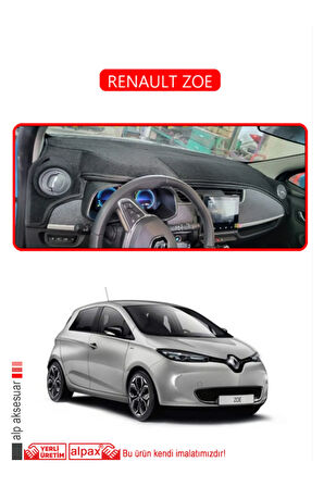 Renault Zoe Torpido Koruma  Halısı -  Kırmızı Kenar