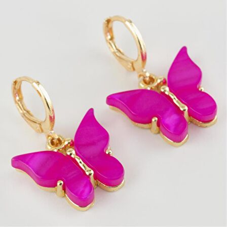 Kelebek Figürlü Polyester Küpe