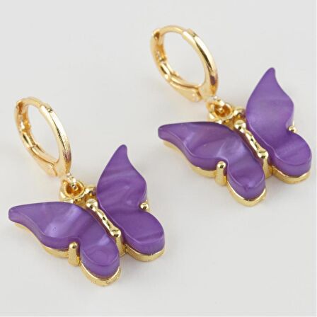 Kelebek Figürlü Polyester Küpe