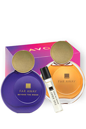 Avon Far Away , Beyond The Moon ve Glamour Kadın Parfüm Hediye Paketi