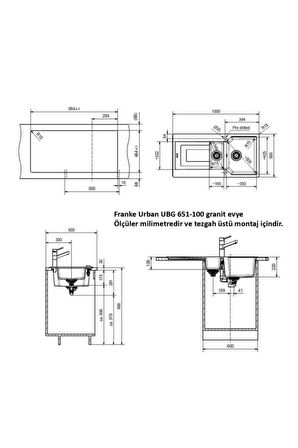 Franke Urban Ubg 651-100 Granit Evye, 1,5 Hazne, Avena 114.0688.458