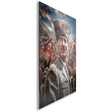 Atatürk Cam Tablo - Yatay Motif 01-028