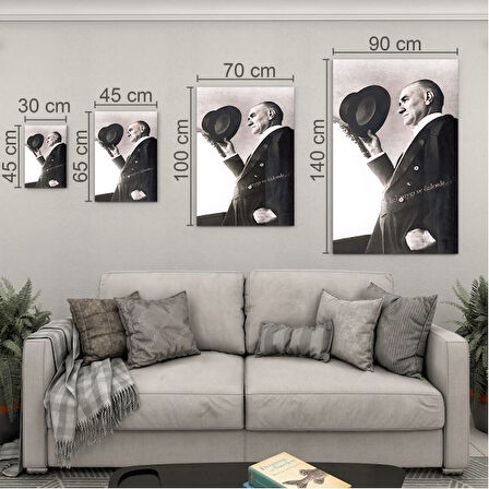 Atatürk Cam Tablo - Yatay Motif 01-039