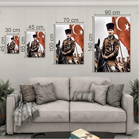 Atatürk Cam Tablo - Yatay Motif 01-043