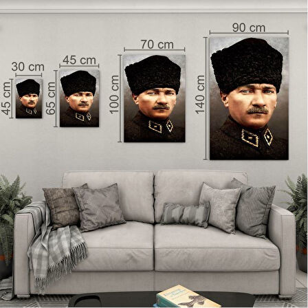 Atatürk Cam Tablo - Yatay Motif 01-053