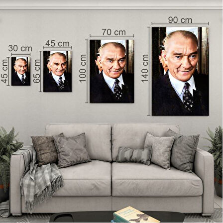 Atatürk Cam Tablo - Yatay Motif 01-077