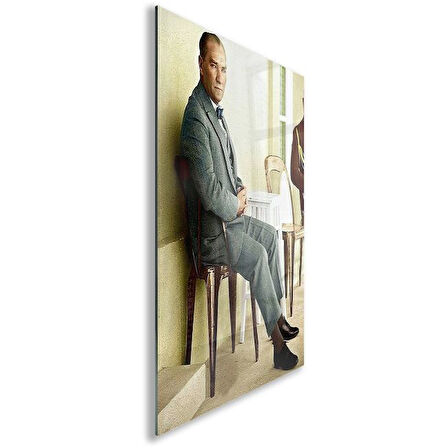 Atatürk Cam Tablo - Yatay Motif 01-082
