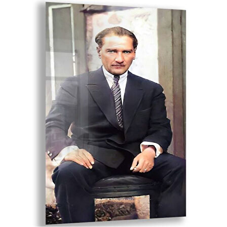 Atatürk Cam Tablo - Yatay Motif 01-085