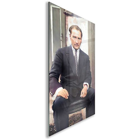 Atatürk Cam Tablo - Yatay Motif 01-085