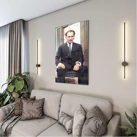 Atatürk Cam Tablo - Yatay Motif 01-085