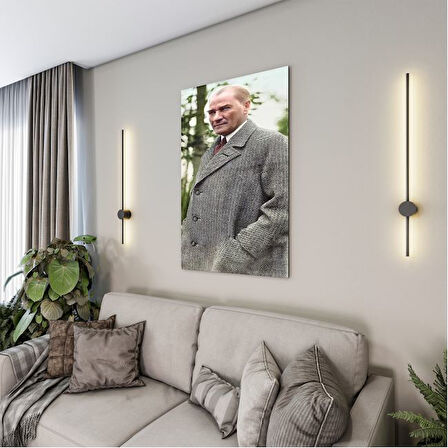 Atatürk Cam Tablo - Yatay Motif 01-093