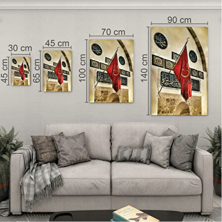 Modern Osmanlı Cam Tablo - Yatay Motif 01-015