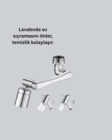 Esnek 1080° Musluk Başlığı 3 Eklemli Hareketli Su Modlu Lavabo Aparatı (944944)