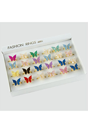 Kelebek Figürlü Polyester Yüzük 1 Adet