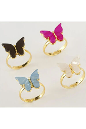 Kelebek Figürlü Polyester Yüzük 1 Adet