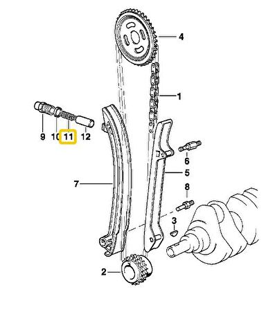 BMW M50 M52 M54 MOTOR ALT TRİGER GERGİ YAYI 11411706809